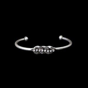 DANNIJO Silver Crystal Stripe Cuff Bracelet